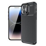 Чехол Carbon Texture Shockproof для iPhone 15 Pro (черный)